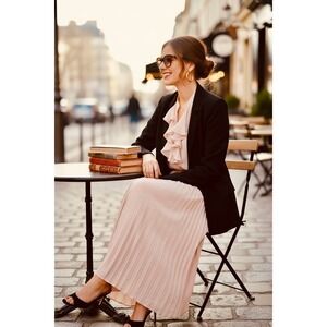 NWT Rag & Bone Jennie Jet Black Zip Front Blazer Triacetate Silk‎
